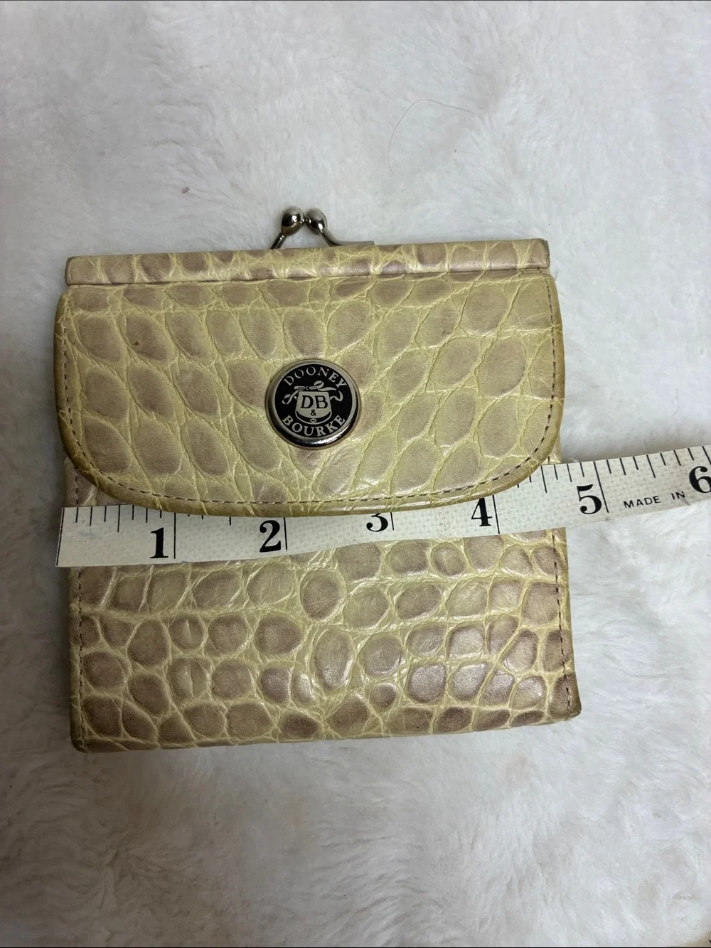 Dooney & Bourke Croc-Embossed Pale Yellow Wallet